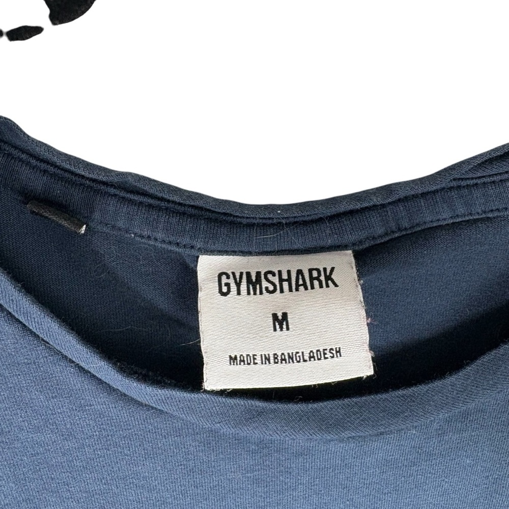 Gymshark Mens Medium Sleeveless Muscle Tee Shirt Gym Workout Navy Blue Tank Top - Picture 4 of 6